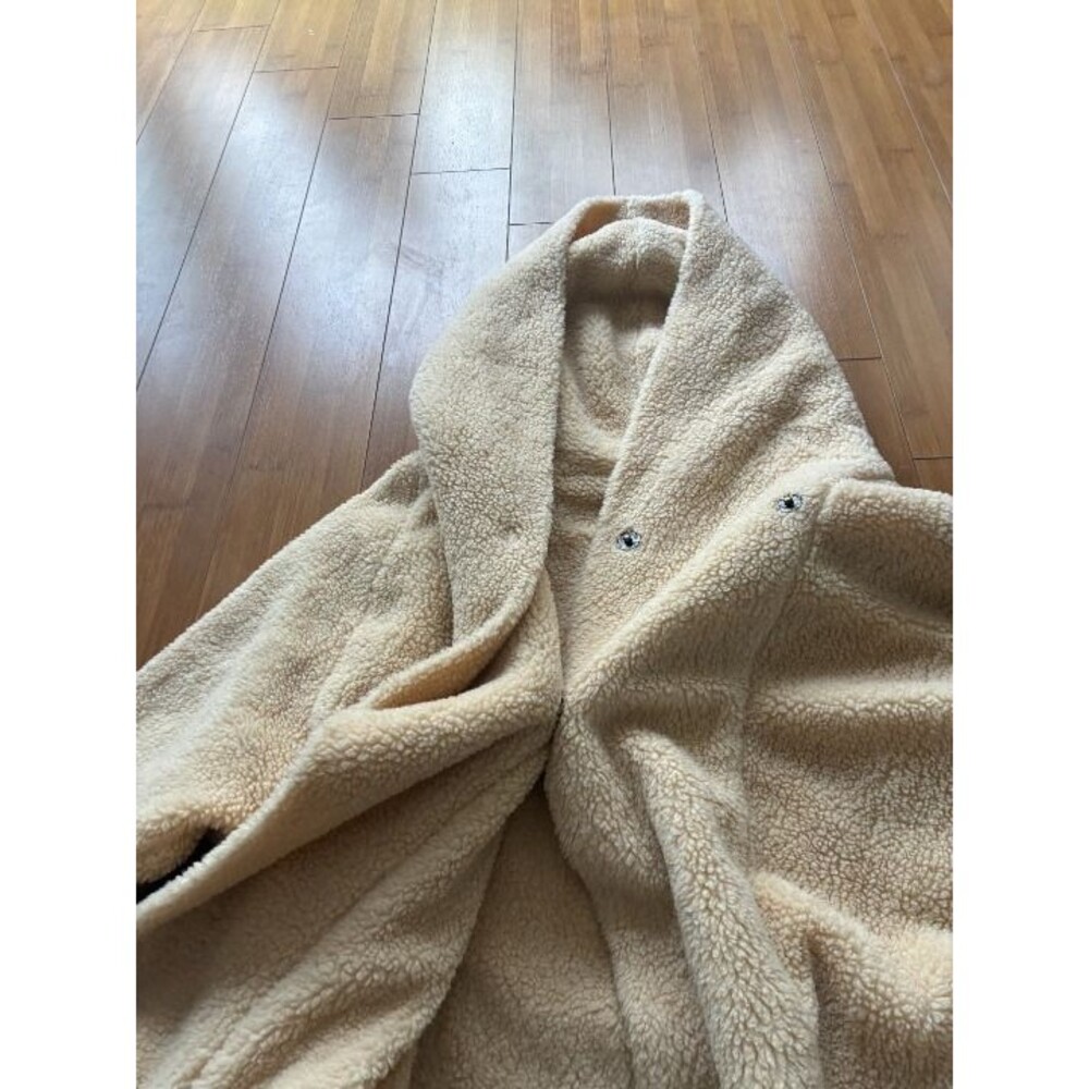 Hatch Maternity cocoon jacket Sherpa Beige Boxy Coat One Size - Picture 3 of 7